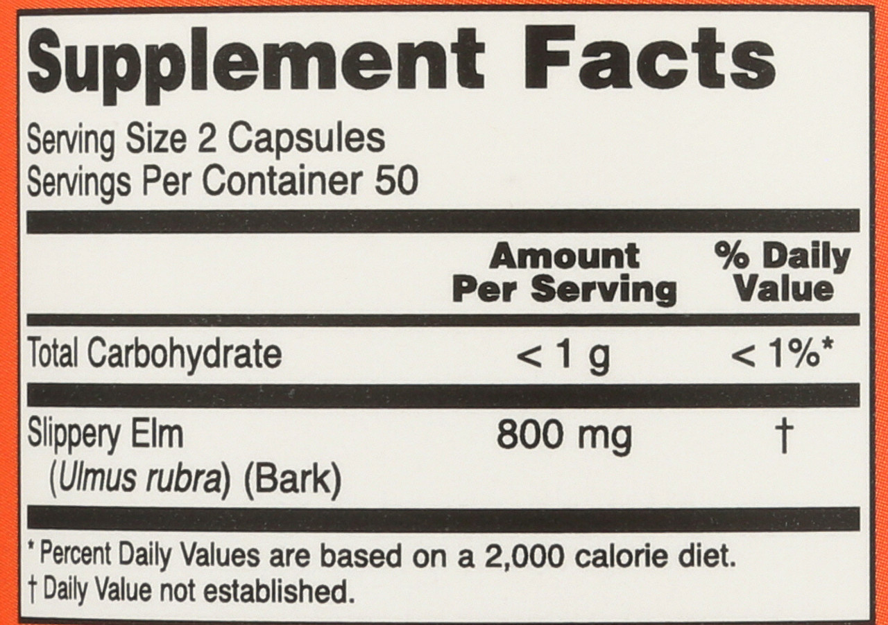 Slippery Elm 400 mg - 100 Capsules