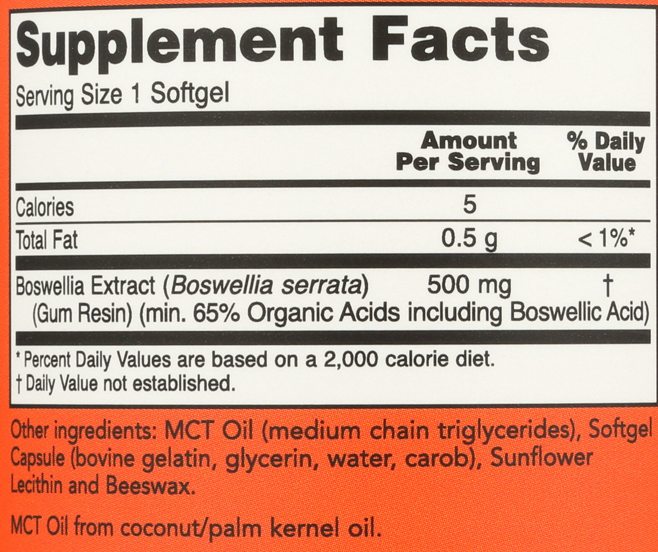 Boswellia Extract 500 mg - 90 Softgels