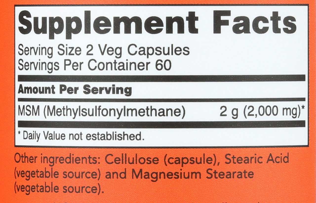 MSM 1000 mg - 120 Capsules