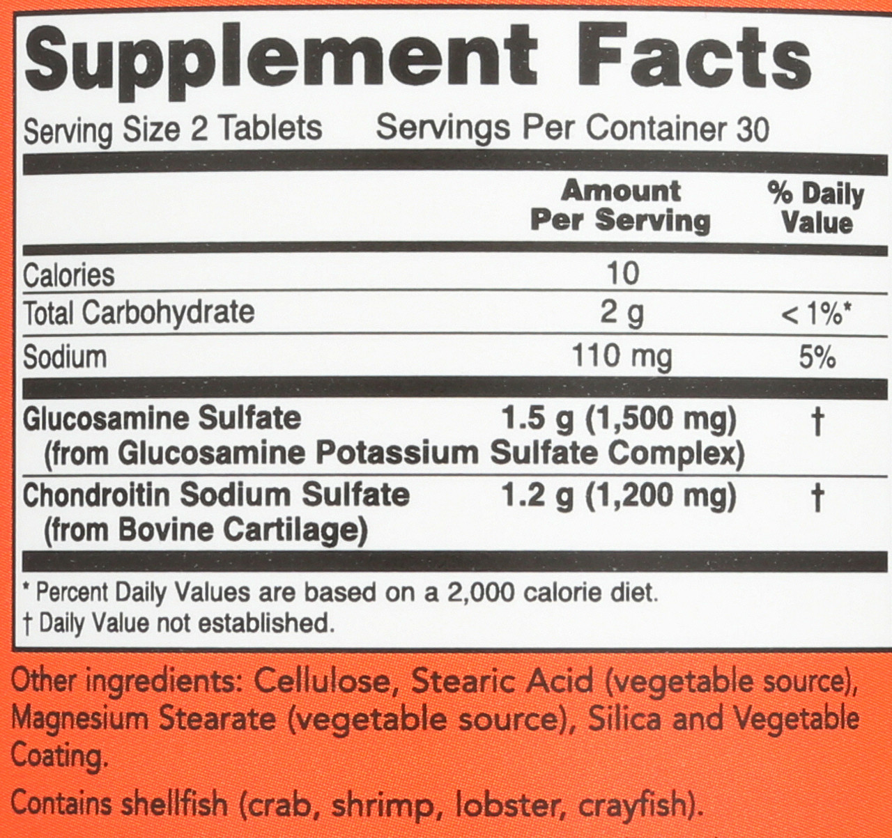 Glucosamine & Chondroitin Sulfate Extra Strength - 60 Tablets