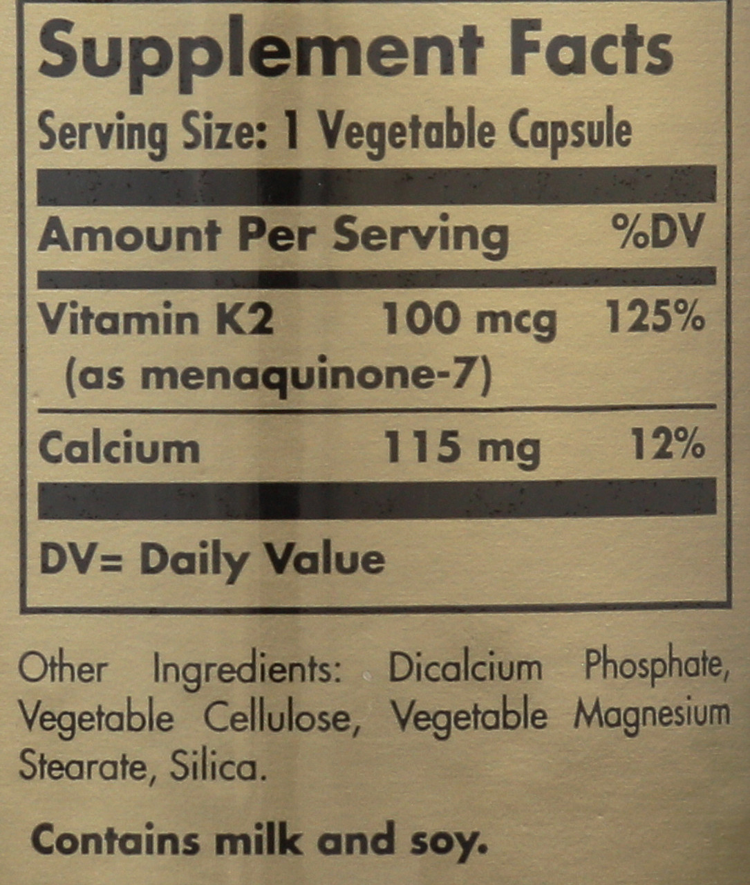 Natural Vitamin K2 MK-7 100mcg 50 Vegetable Capsules