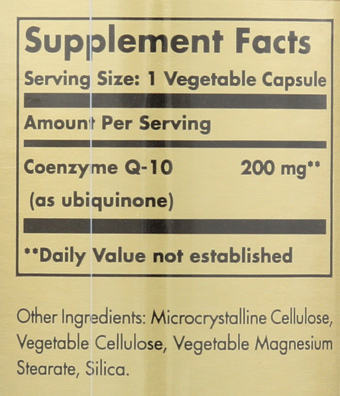 Vegetarian CoQ-10 200mg 60 Vegetable Capsules