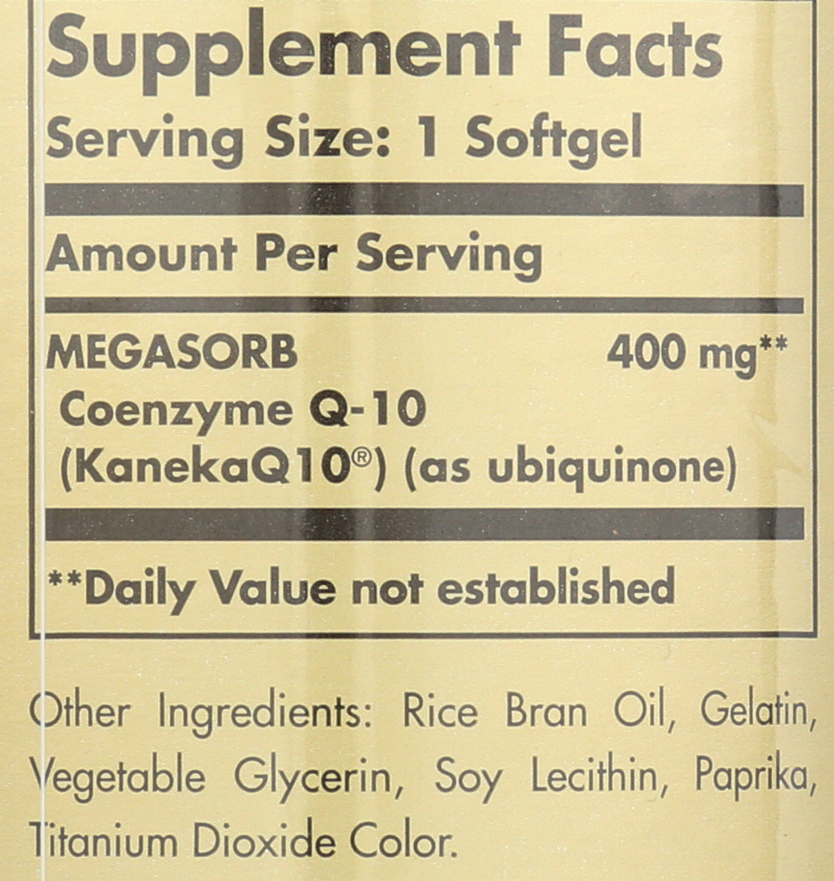 Megasorb CoQ-10 400mg 60 Softgels