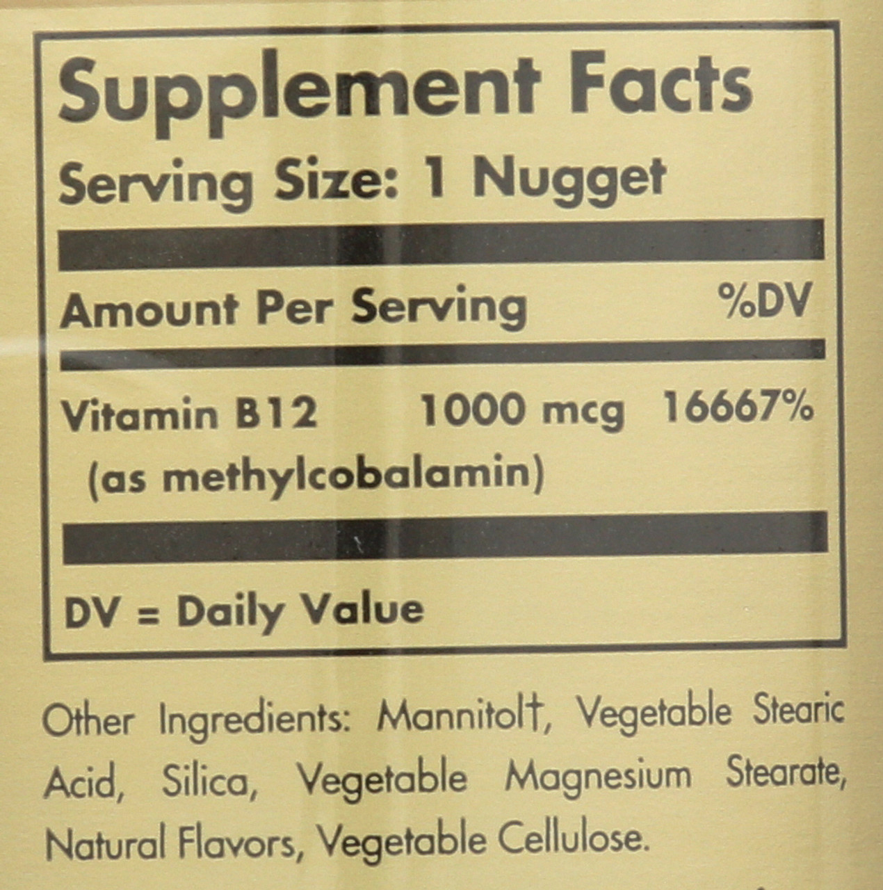 Methylcobalamin Vitamin B12 1000mcg 60 Nuggets