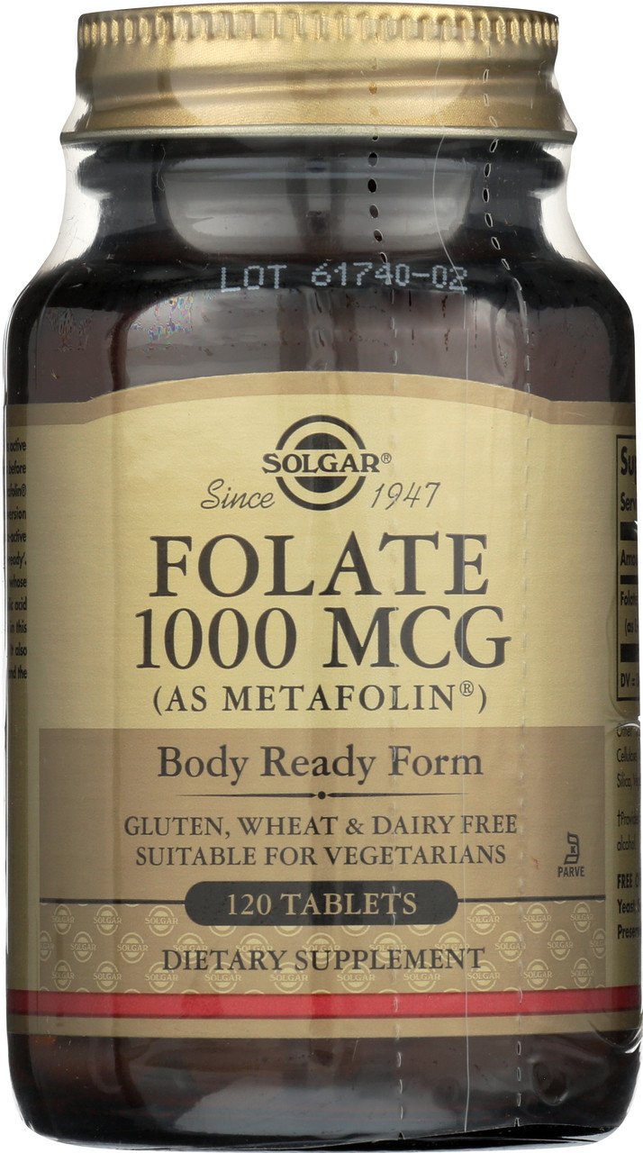 Folate 1000mcg as Metafolin 120 Tablets