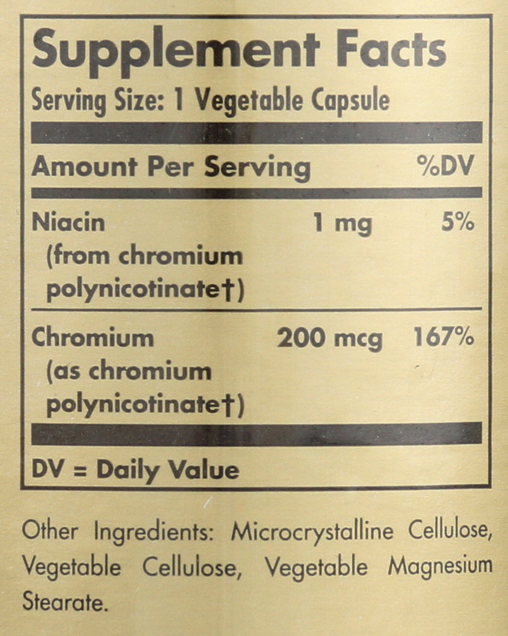 Chromium Polynicotinate 200mcg 100 Vegetable Capsules