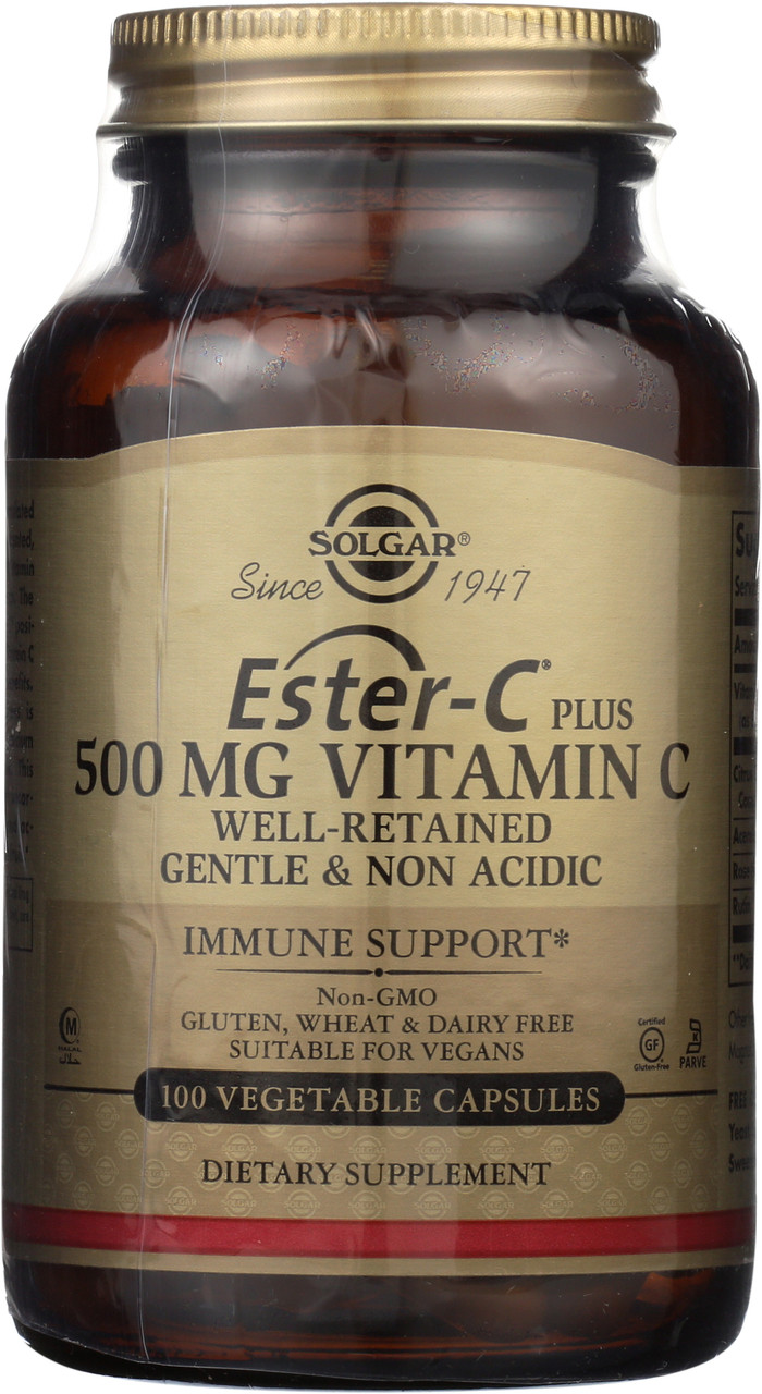 Ester-C Plus 500mg Vitamin C 100 Vegetable Capsules Ester-C Ascorbate Complex