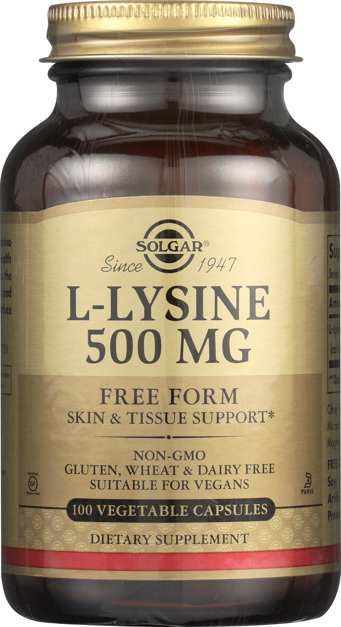 L-Lysine 500mg 100 Vegetable Capsules