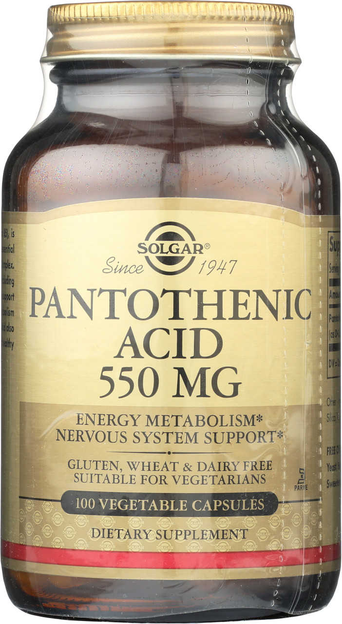 Pantothenic Acid 550mg 100 Vegetable Capsules