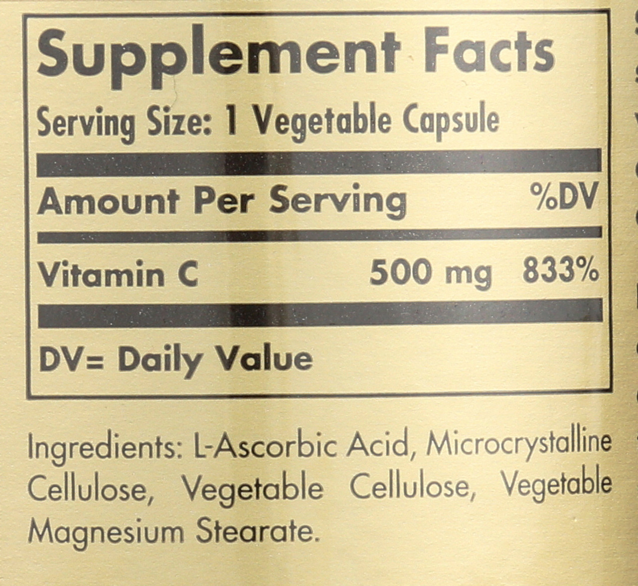 Vitamin C 500mg 100 Vegetable Capsules