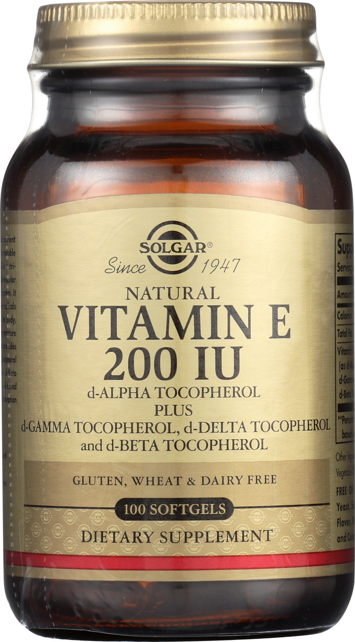 Vitamin E 200 IU 100 Mixed Softgels 200 IU d-Alpha Tocopherol & Mixed Tocopherols