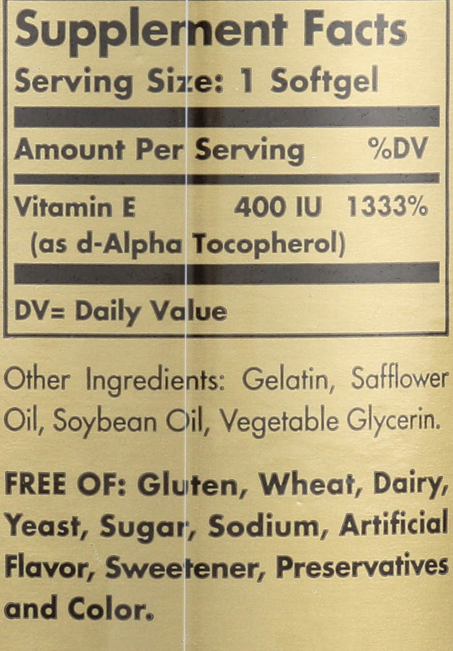 Vitamin E 400 IU 100 Alpha Softgels