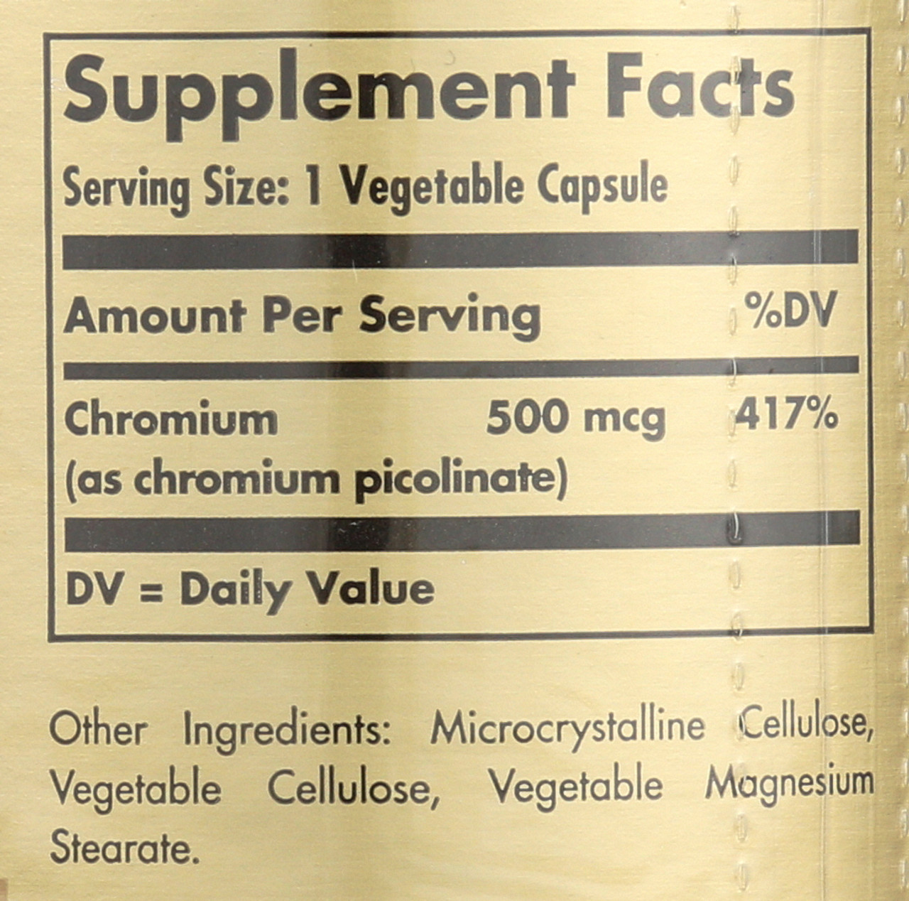 Chromium Picolinate 500mcg 120 Vegetable Capsules