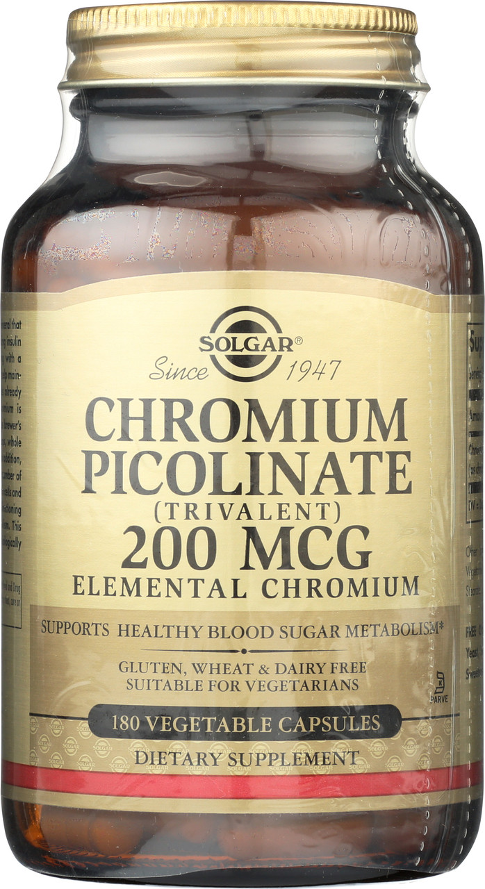 Chromium Picolinate 200mcg Vegetable 180 Capsules