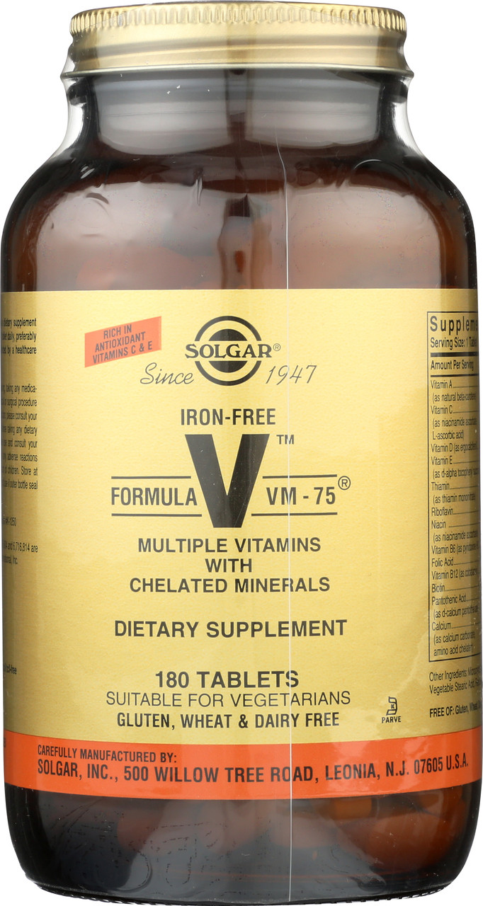 Iron-Free Formula VM-75 180 Tablets