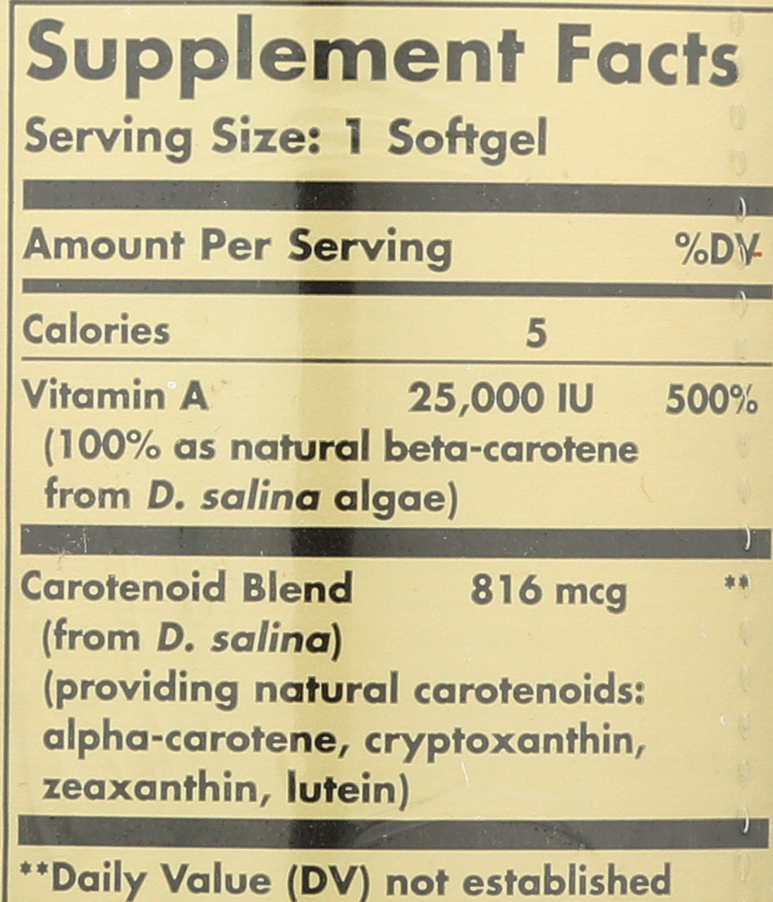 Oceanic Beta-Carotene 25,000 IU 180 Softgels