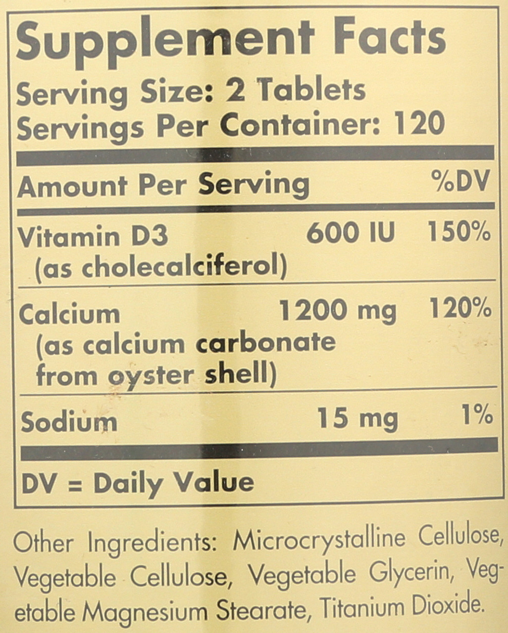 Calcium "600" 240 Tablets from Oyster Shell with Vitamin D3