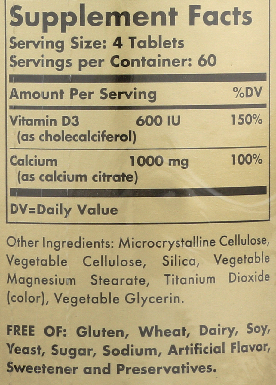 Calcium Citrate with Vitamin D3 240 Tablets