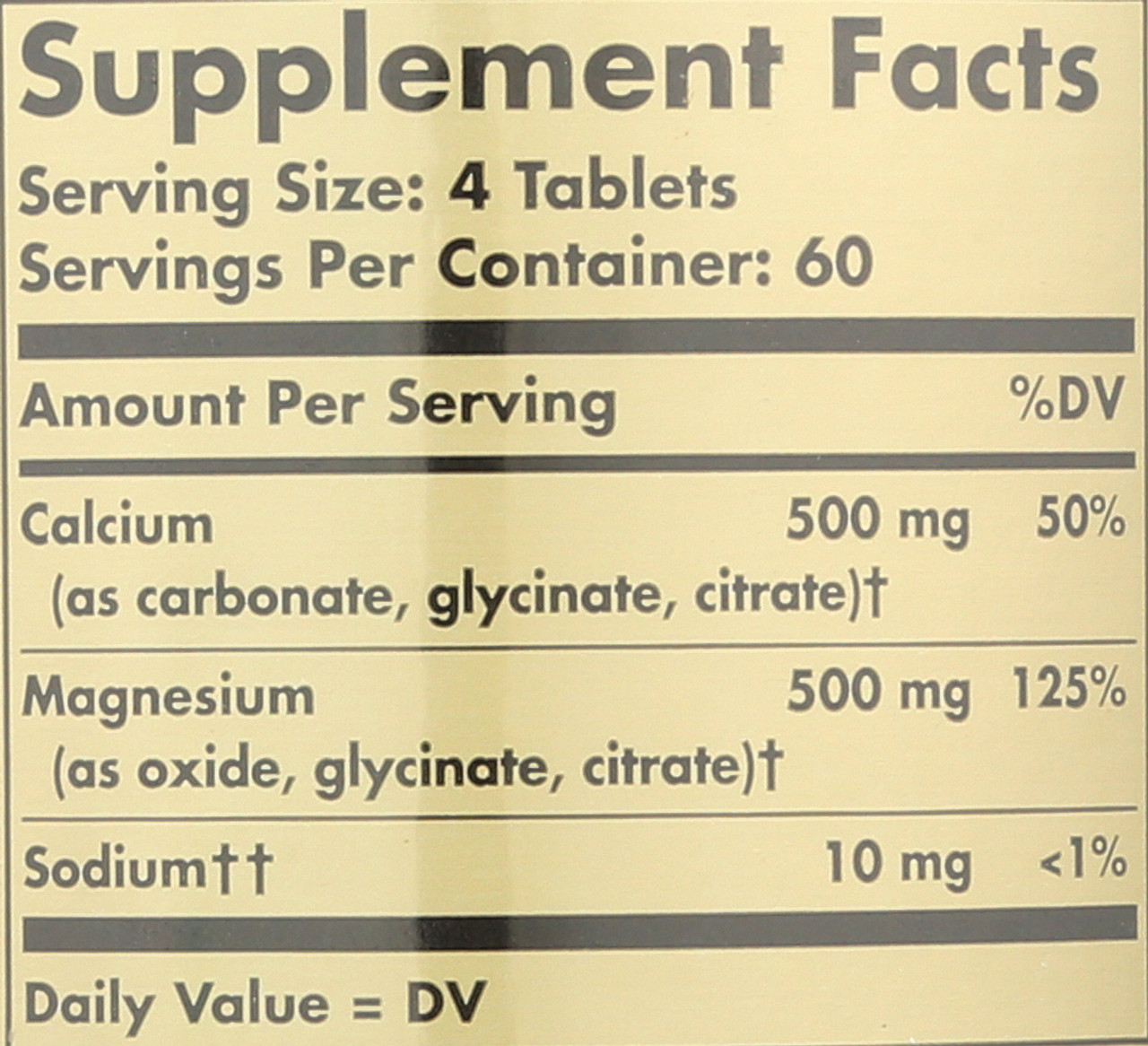 Chelated Calcium Magnesium 1:1 240 Tablets**