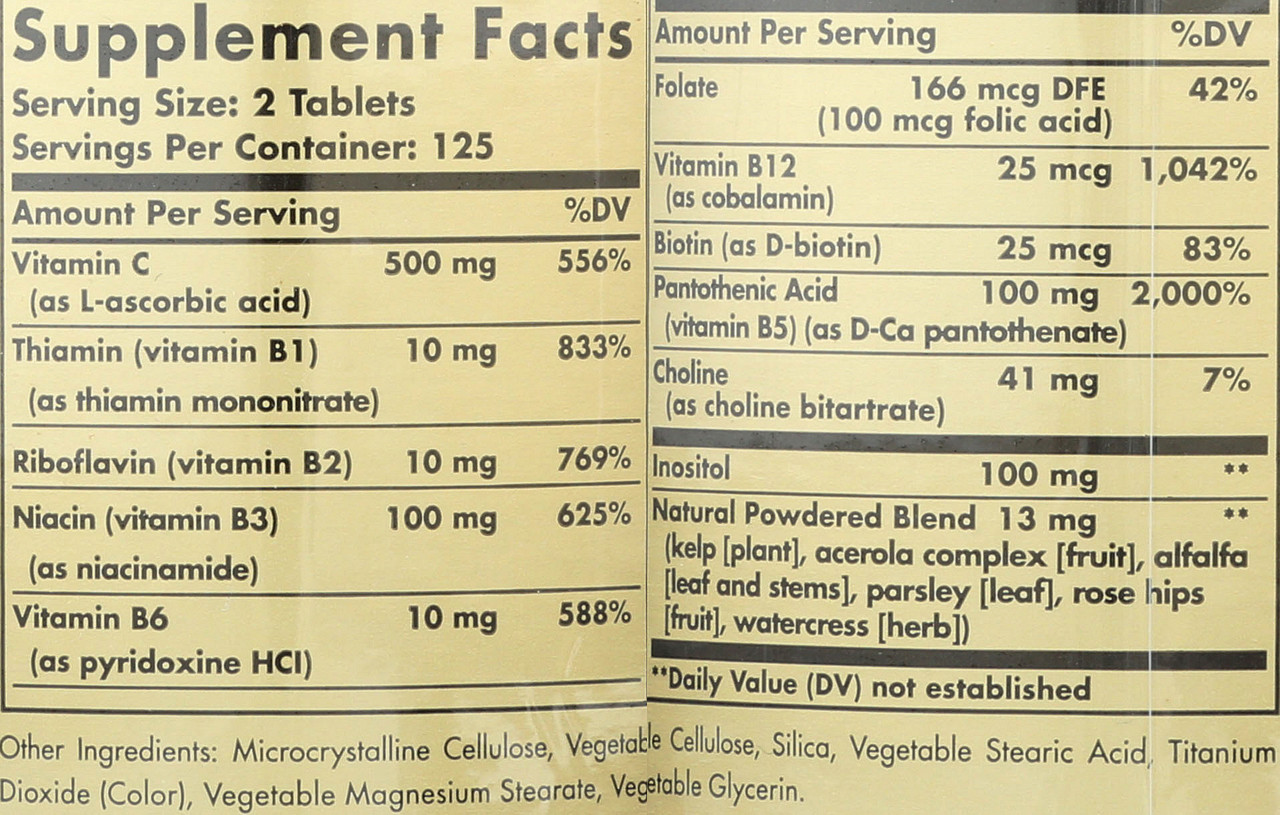 B-Complex with Vitamin C Stress Formula* 250 Tablets