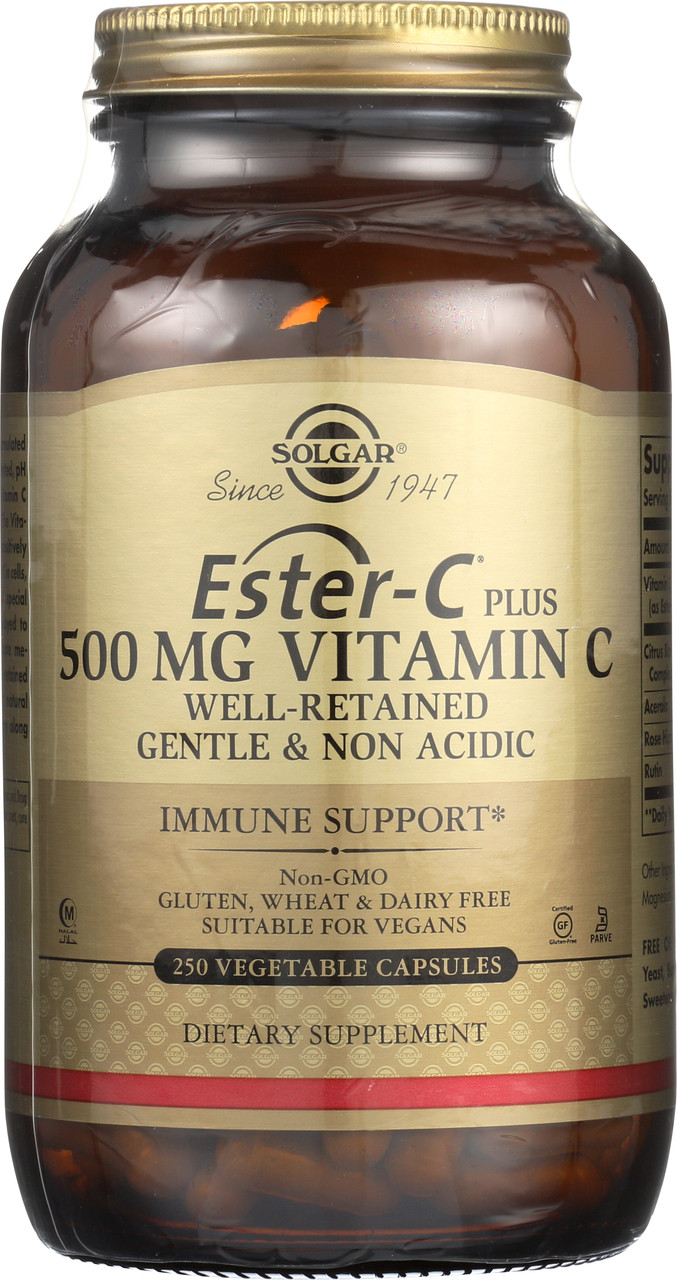 Ester-C Plus 500mg Vitamin C 250 Vegetable Capsules Ester-C Ascorbate Complex