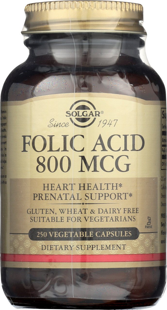 Folic Acid 800mcg 250 Vegetable Capsules