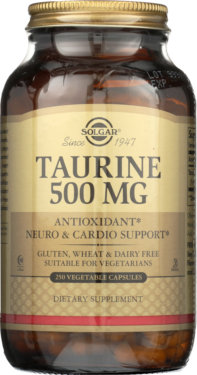 Taurine 500mg 250 Vegetable Capsules