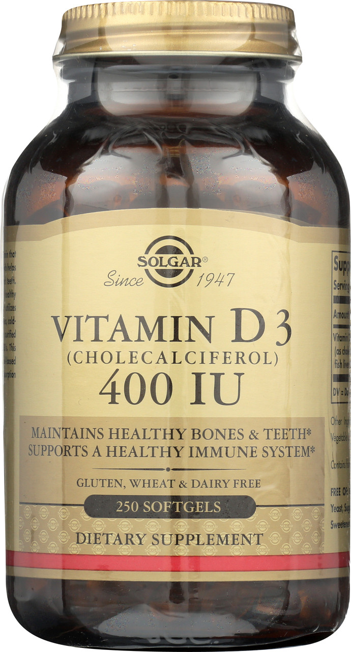 Vitamin D3 Cholecalciferol 400 IU 250 Softgels