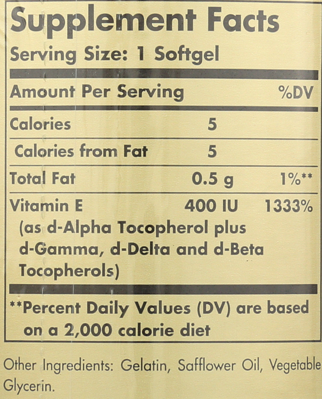 Vitamin E 400 IU 250 Mixed Softgels 400 IU d-Alpha Tocopherol & Mixed Tocopherols