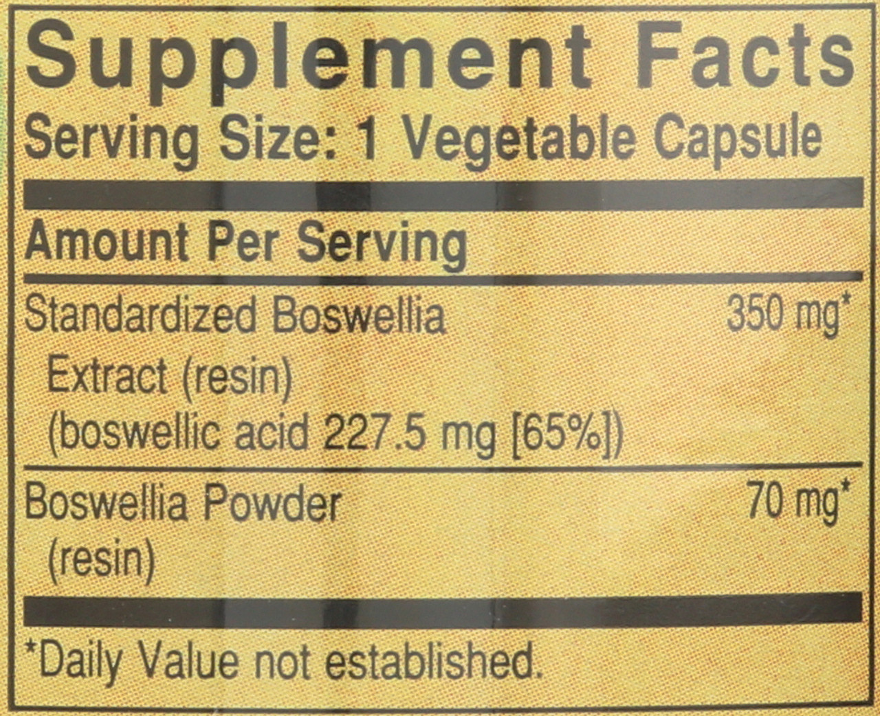 SFP Boswellia Resin Extract 60 Vegetable Capsules