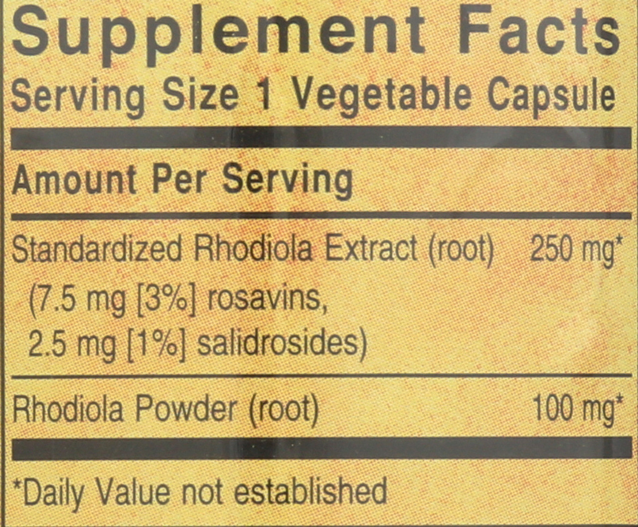 SFP Rhodiola Root Extract 60 Vegetable Capsules