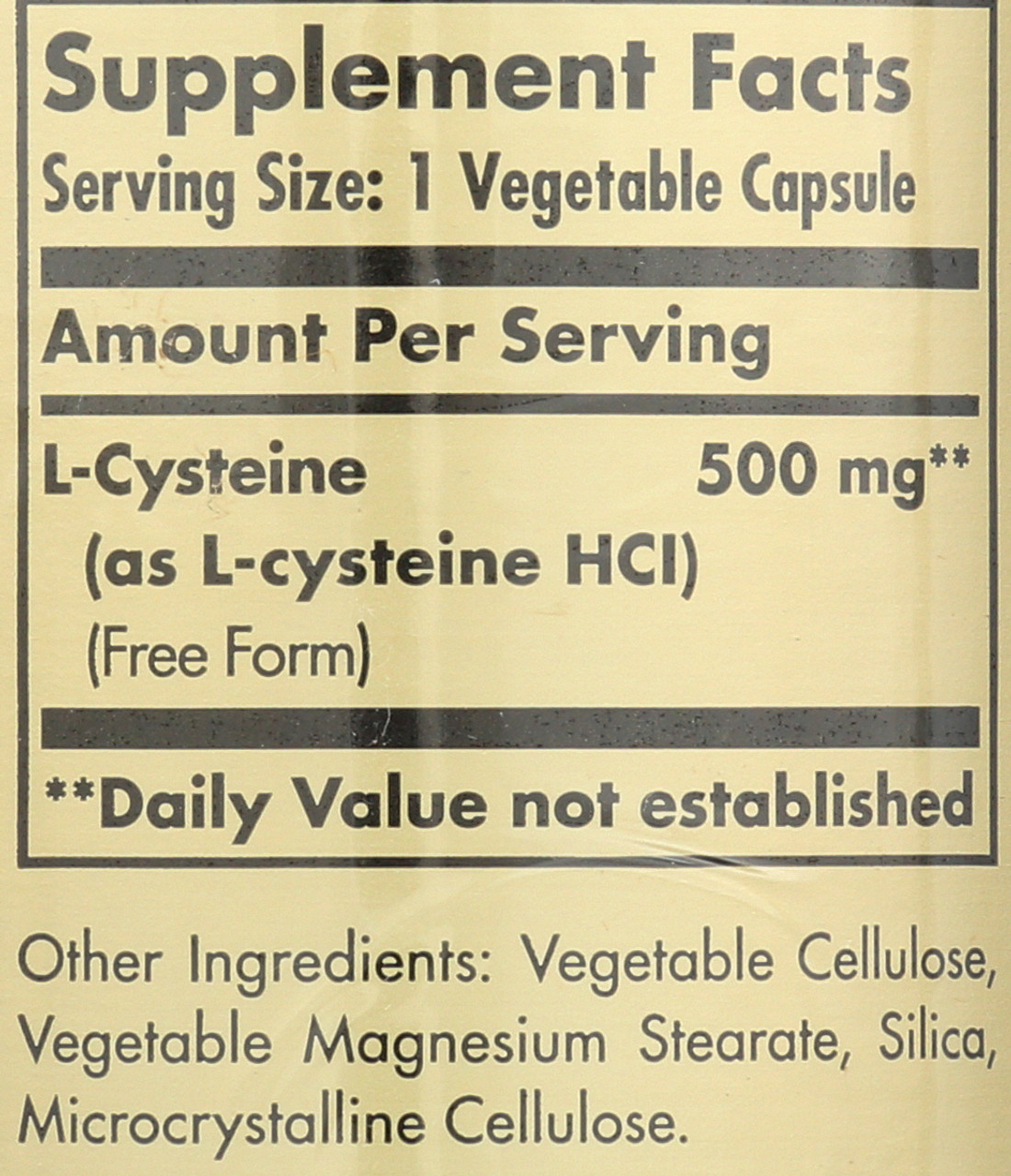 L-Cysteine 500mg 90 Vegetable Capsules