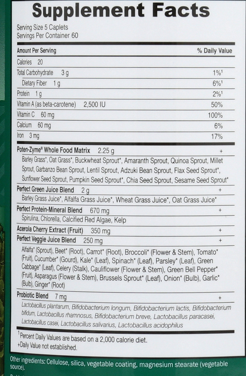 Perfect Food Green Label 300 Caplets