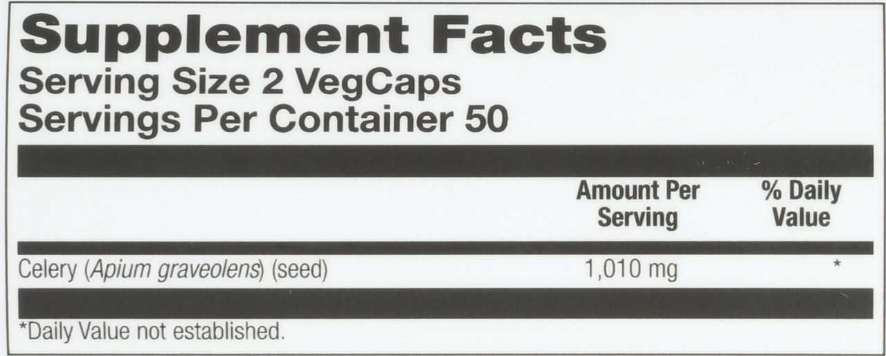 Celery Seed 100 Vegetarian Capsules