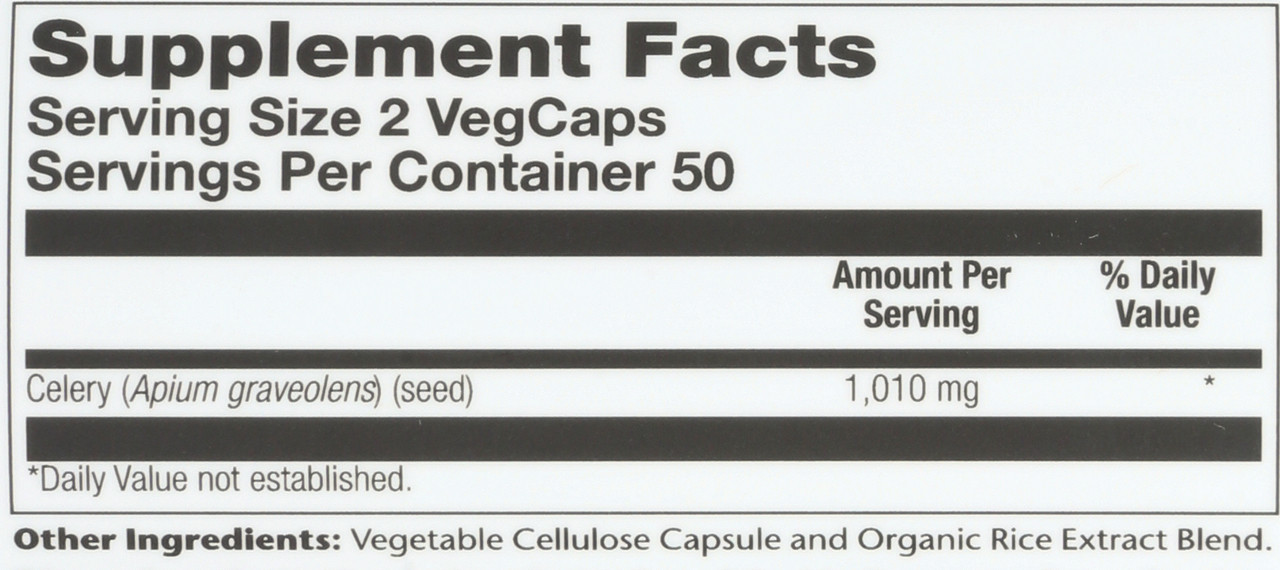 Celery Seed 100 Vegetarian Capsules