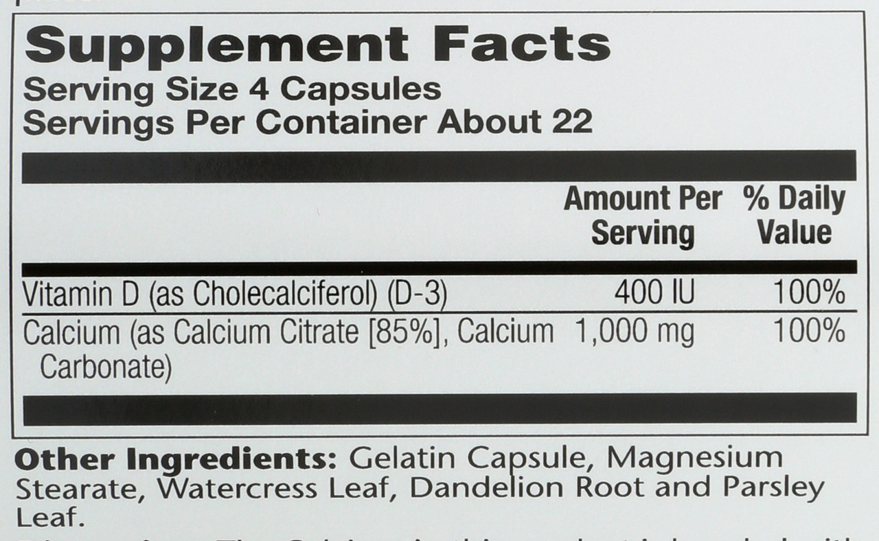 Calcium Citrate With Vitamin D-3 90 Capsules