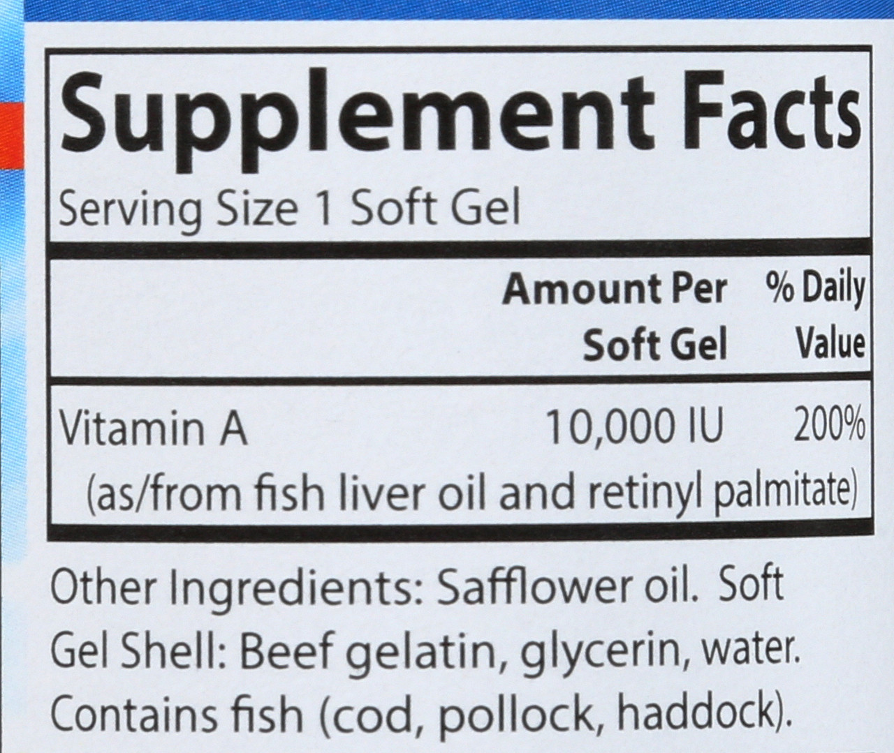 Vitamin A - 10,000 Iu - 250 Soft Gels