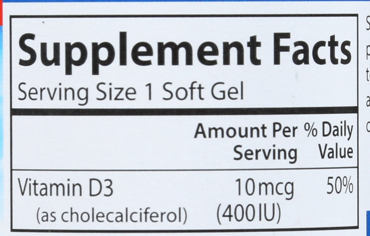 Vitamin D3 - 400 Iu - 250 Soft Gels