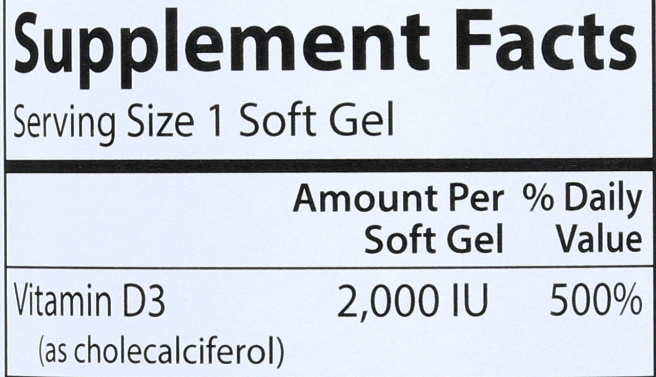 Vitamin D3 - 2,000 Iu - 360 Soft Gel