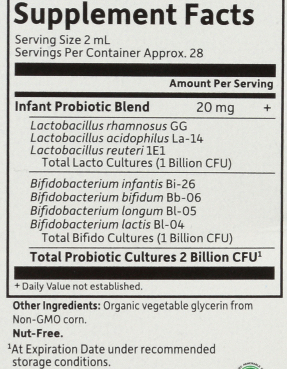 Dr. Formulated Probiotics Baby Organic 1.9oz