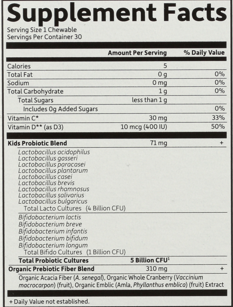 Dr. Formulated Probiotics Organic Kids Non-Refrigerated 30 Count