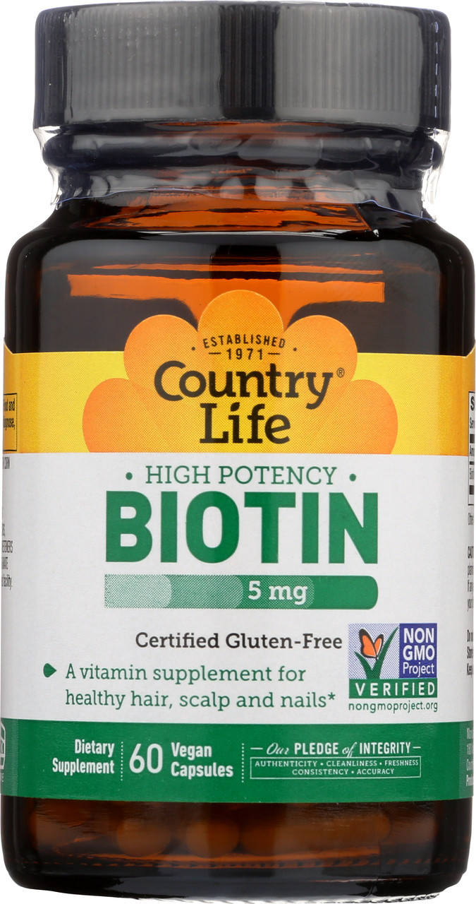 Biotin High Potency Certified Gluten-Free 60 Vegan Capsules