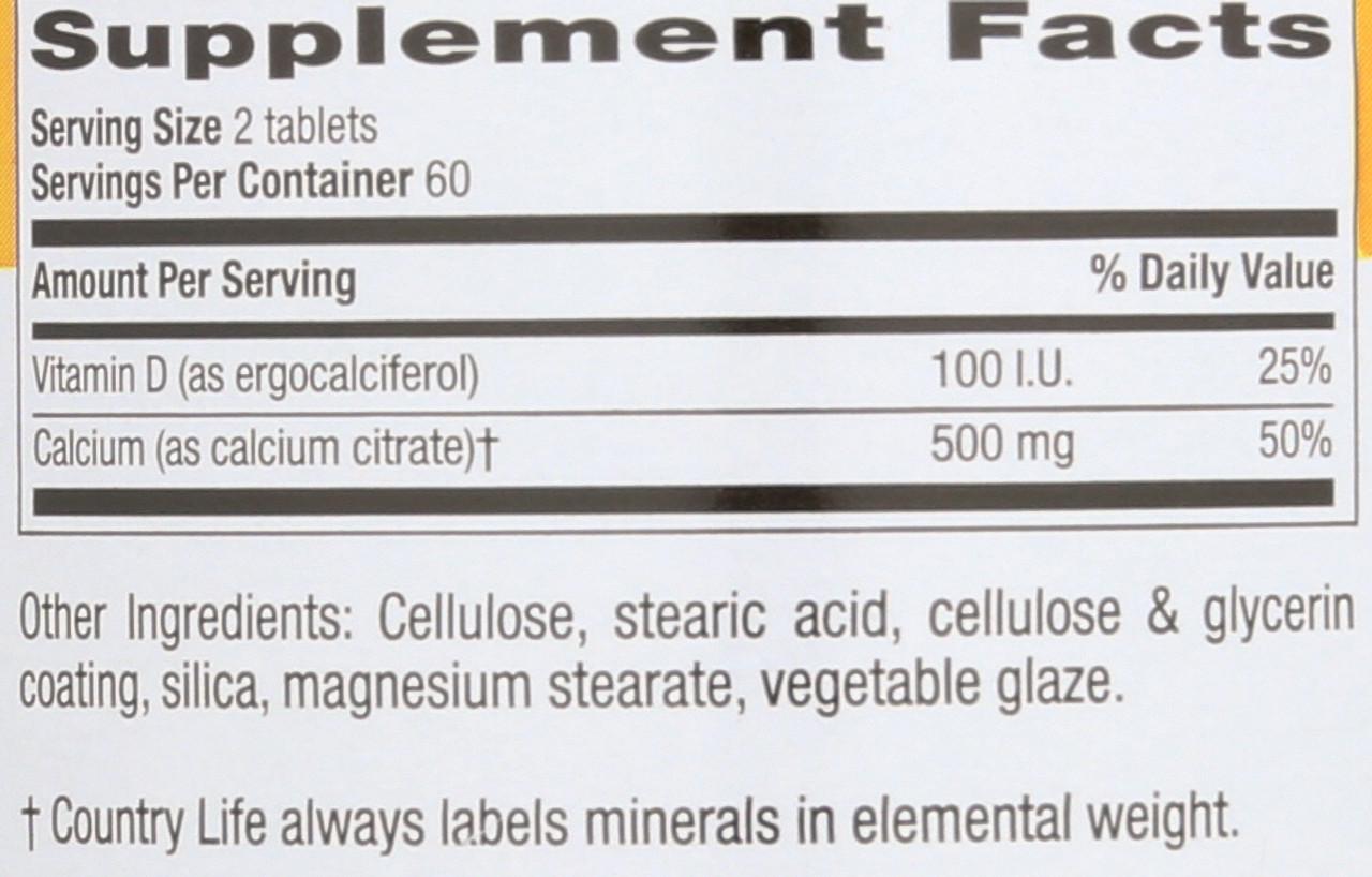 Calcium Citrate With Vitamin D 120 Tablets