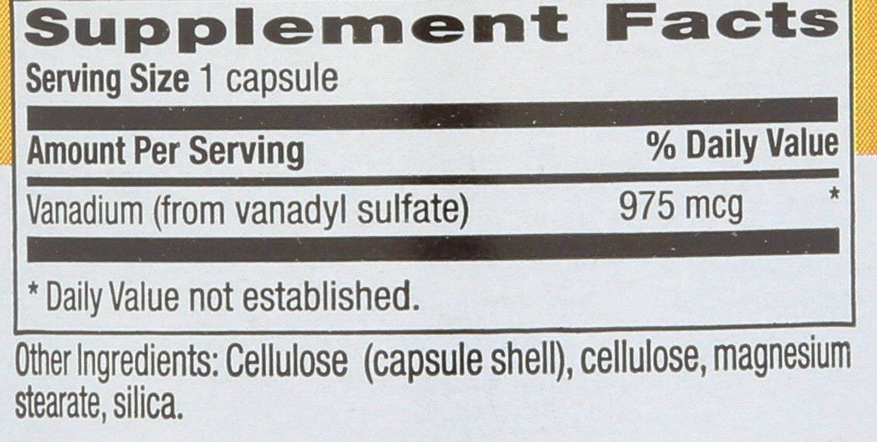 Vanadyl Sulfate Capsules 5000 Mcg 90 Vegan Capsules