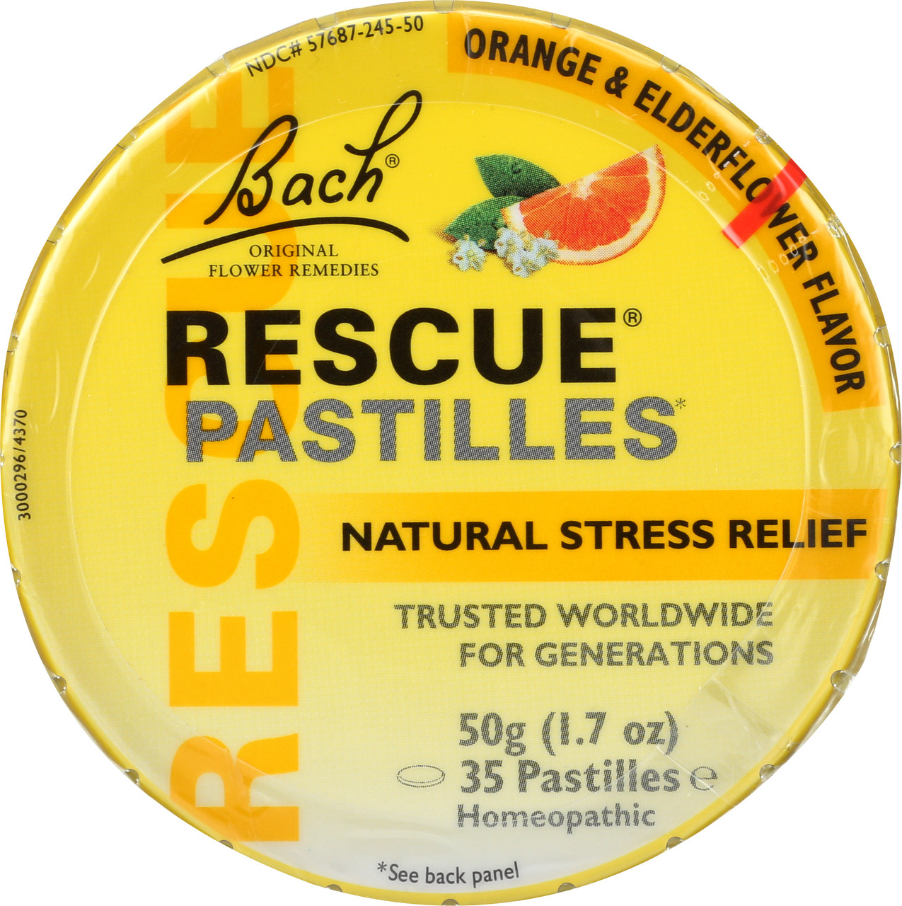 Rescue® Pastilles Gummy Lozenge,Orange & Elderflower Flavor