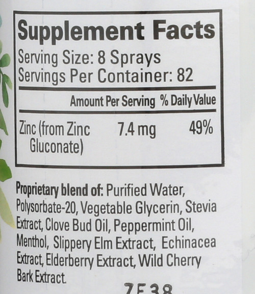 Therazinc Throat Spray Immune Support Peppermint Flavor Throat Spray Zinc Supplement 4 Fl oz 118 Ml