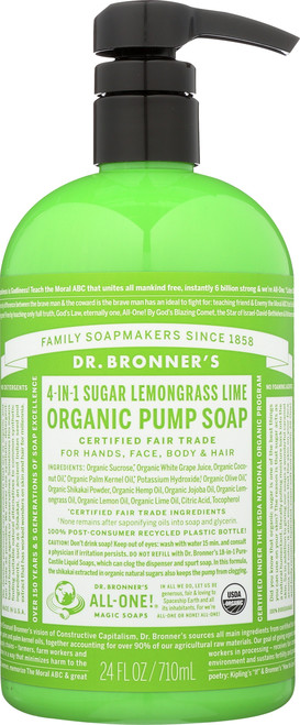 Organic Pump Soap 4-In-1 Sugar Lemongrass Lime