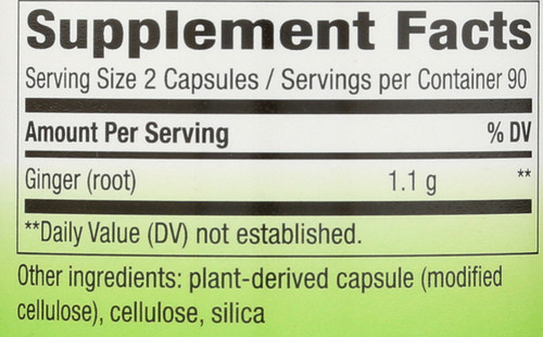 Ginger Root Digestion Ginger (Zingiber Officinale) Is Guaranteed To Contain 0.8% Total Gingerols And Gingerdiones To Ease Stomach Discomfort.* 180 Vegetarian Capsules