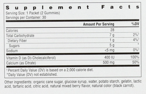 Gummies Dietary Supplement Mixed Berry Flavor Calcium Citrate Berry Wellness 30 Pack