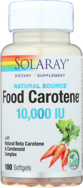 Food Carotene, Vitamin A As Beta Carotene 100 Softgels